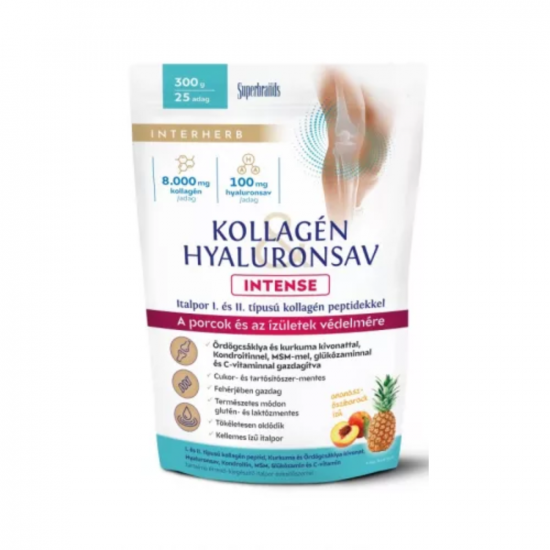 INTERHERB INTENSE KOLLAGÉN HYALURONSAV ITALPOR ANANÁSZ-ŐSZÍBARACK ÍZESÍTÉSSEL- 300G